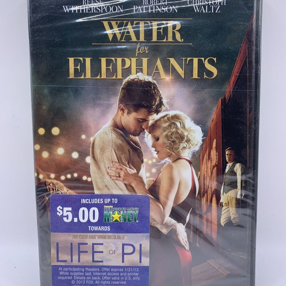 Water For Elephants DVD Reese Witherspoon Robert Pattinson Christoph Waltz New